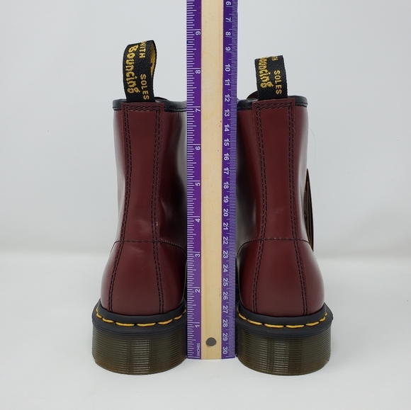 Dr Martens 1460W Cherry burgundy Leather Boots 8eyed Women's US Size 5 New - Picture 10 of 11